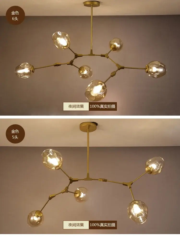 DecorBites™ Contemporary Glass Bubble Chandelier for Living Room