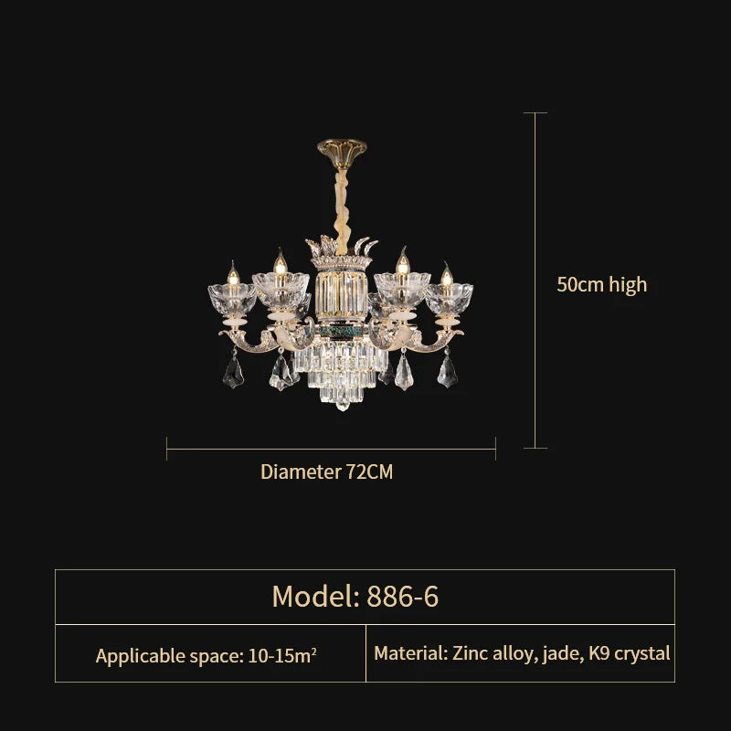 DecorBites™ Duplex European Crystal Chandelier for Staircase with Hollow Design