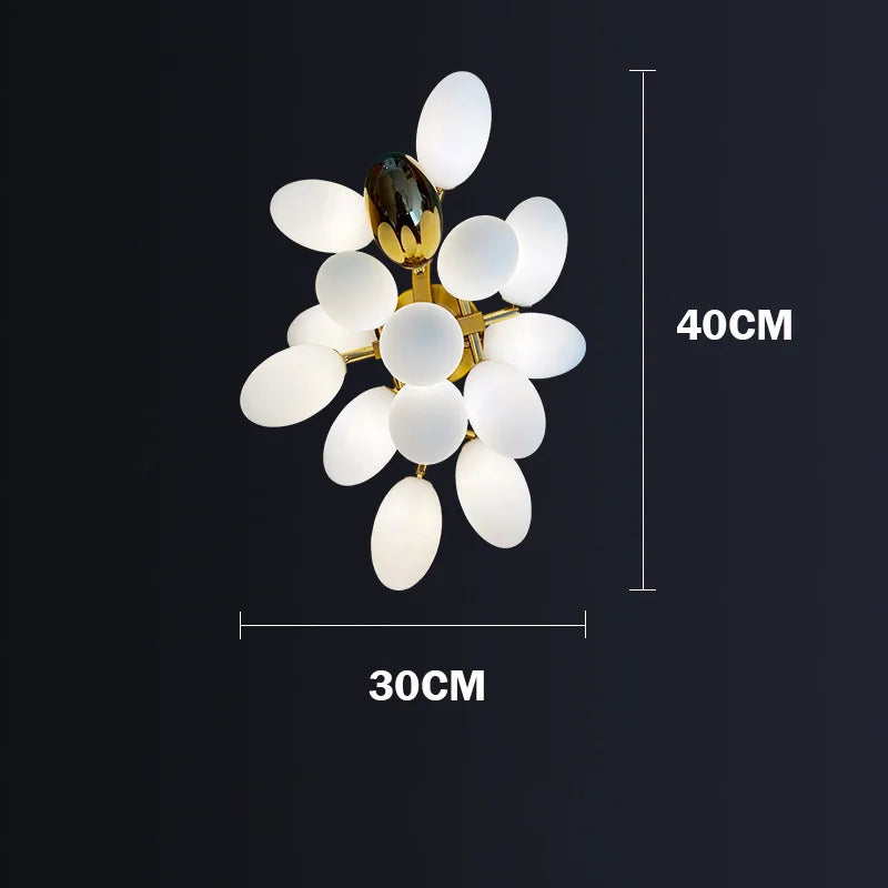 Lámparas colgantes de cristal en forma de candelabro de uva dorada Decorbites™ para sala de estar y comedor