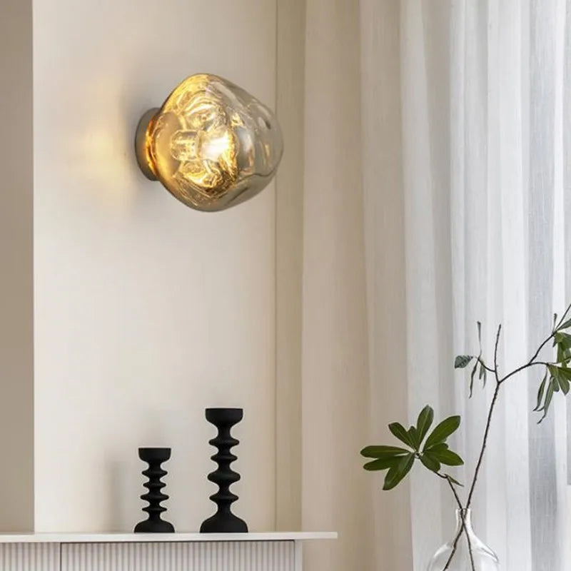 Lámpara de pared de vidrio de lava Decorbites™: Diseño nórdico para la decoración del hogar, sala de estar, dormitorio
