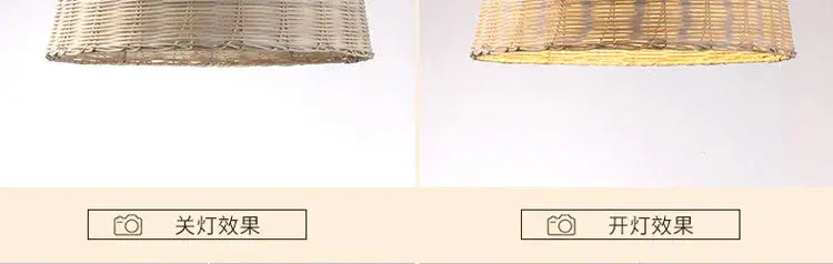 DecorBites™ Hand-Knit Bamboo Pendant Ceiling Light