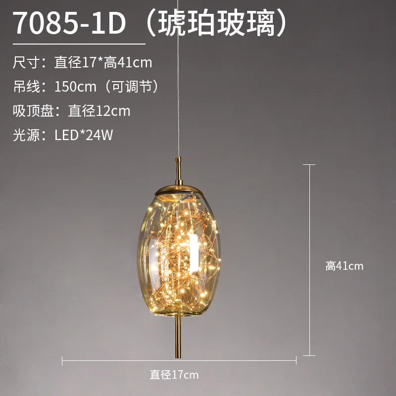 DecorBites™ LED Starry Sky Pendant Lights Luxury Living Room Lamps