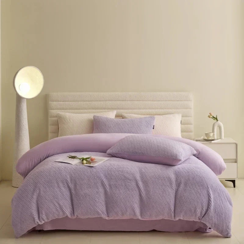 DecorBites™ 2024 Winter Fleece Bedding Set King Queen Twin Double Duvet Cover Kit