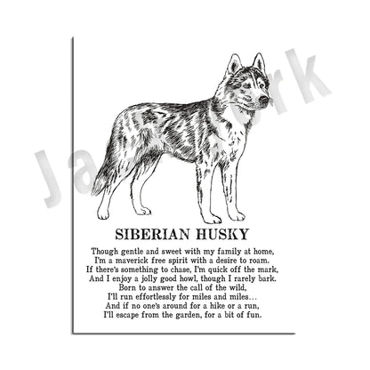 DecorBites™ Dog Breed Poetry Poster Collection: Vizsla, Pomeranian, Manchester Terrier, and More