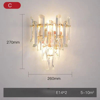 Aplique de pared DecorBites™ Crystal Gold de acero inoxidable con luz LED regulable