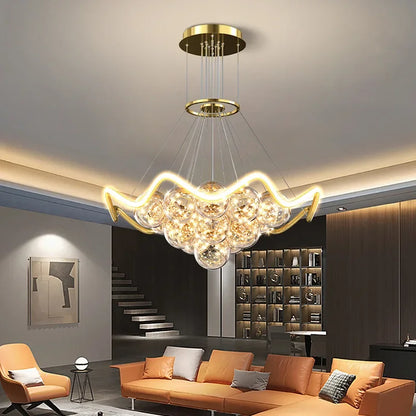 DecorBites™ Bubble Pendant Chandelier: Modern Dimmable LED Lighting for Home Decor