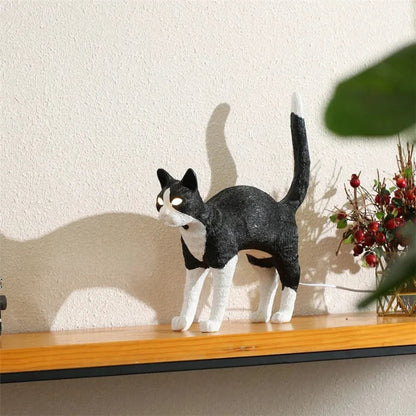 DecorBites™ Black Cat Resin Table Lamp for Bedroom Office Dining Room