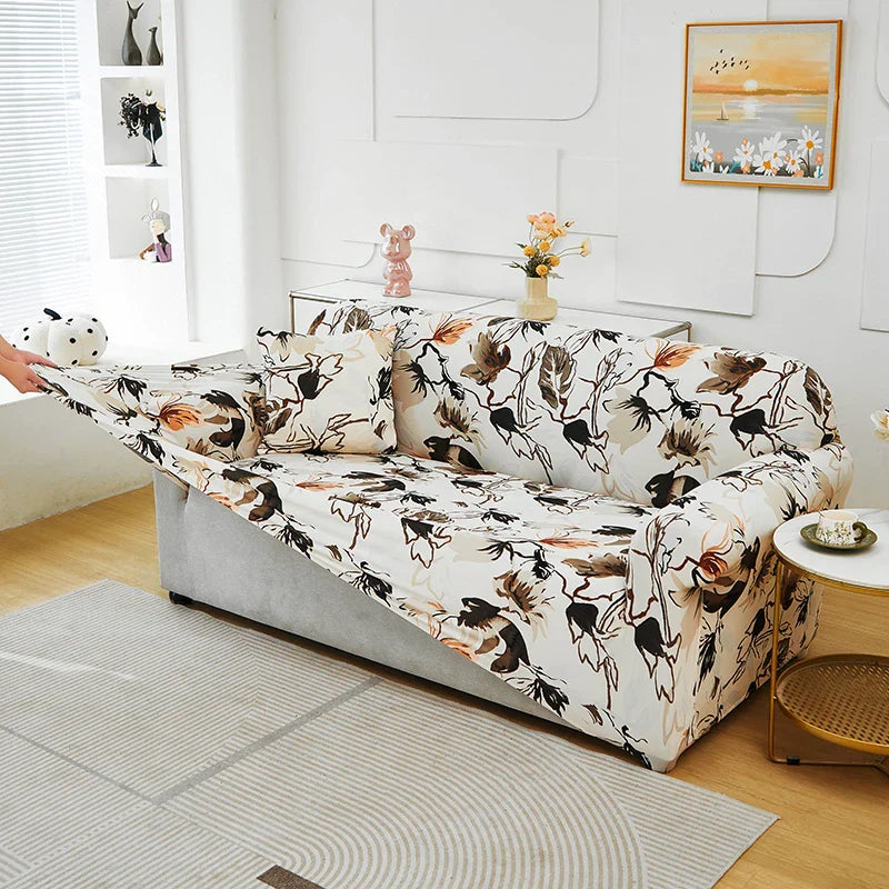 Decobites Stretch Sofa Cover Slipcover Print Couch Protector for 3 Seater