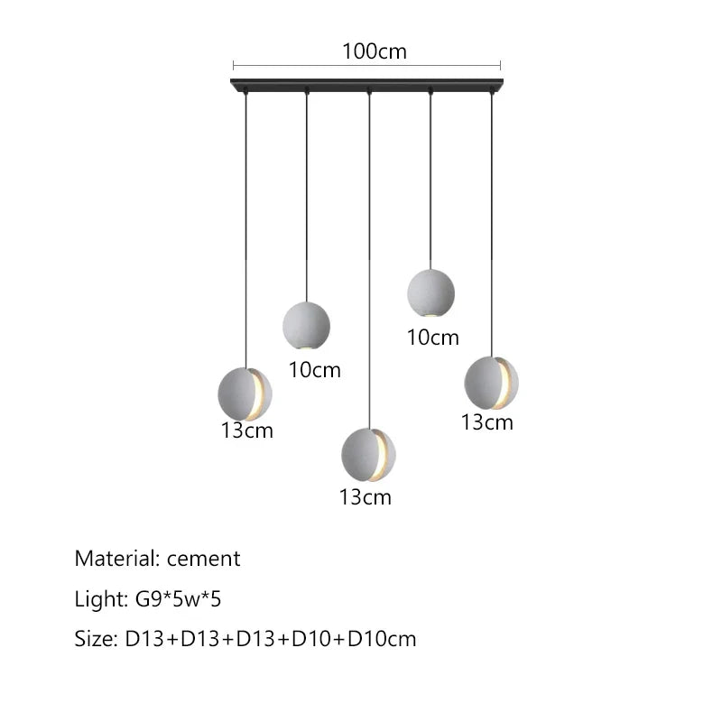 DecorBites™ Cement Planet Chandelier Hanging Lamp for Dining Room & Bedroom