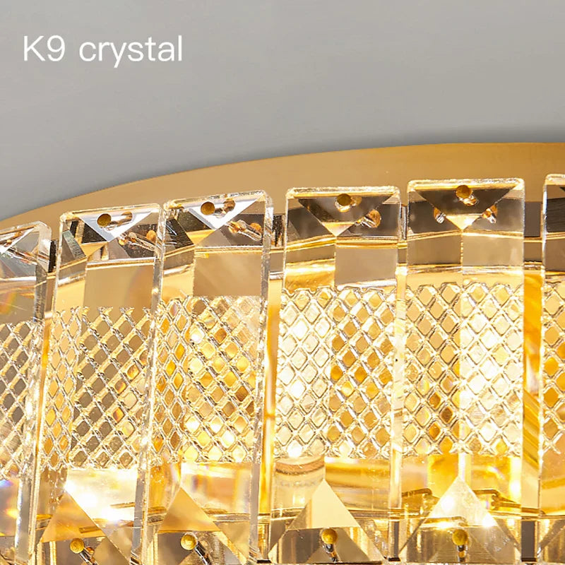 DecorBites™ Crystal Round Ceiling Lamps LED Indoor Lighting Luxury Chandelier for Modern Home