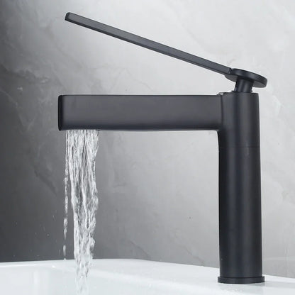 DecorBites™ Basin Faucet: Single Handle Deck Mounted Brass Bathroom Mixer for Sink - Hot/Cold