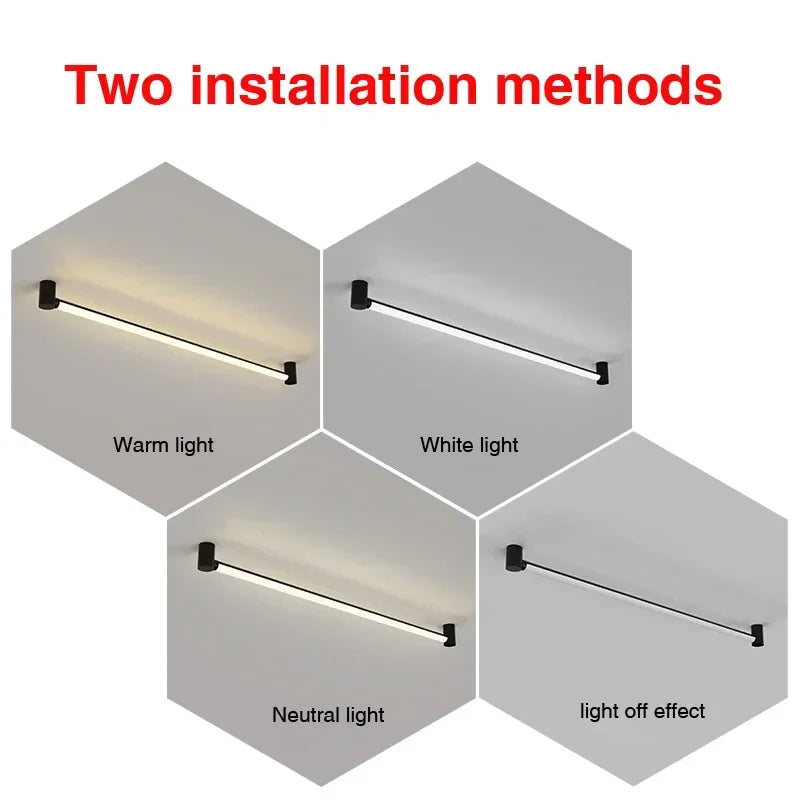 DecorBites™ Black Bar Linear Wall Light for Living and Dining Room Lighting