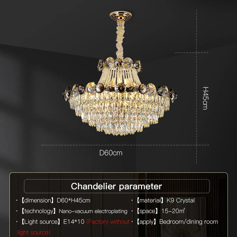 DecorBites™ Crystal Light Luxury Chandelier for Living Room Dining Bedroom