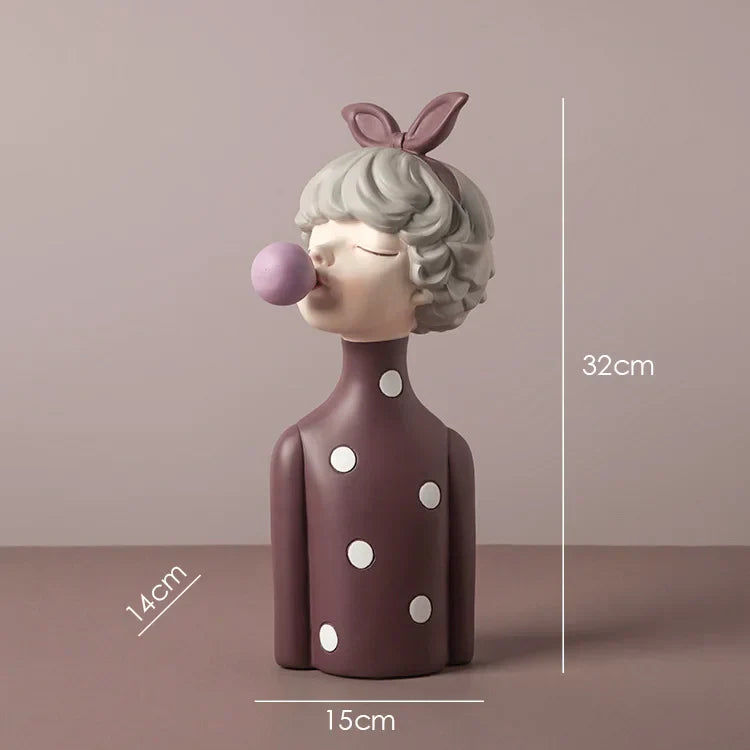 DecorBites™ Bowknot Girl Resin Figurine | Home Room Decor & Wedding Gift