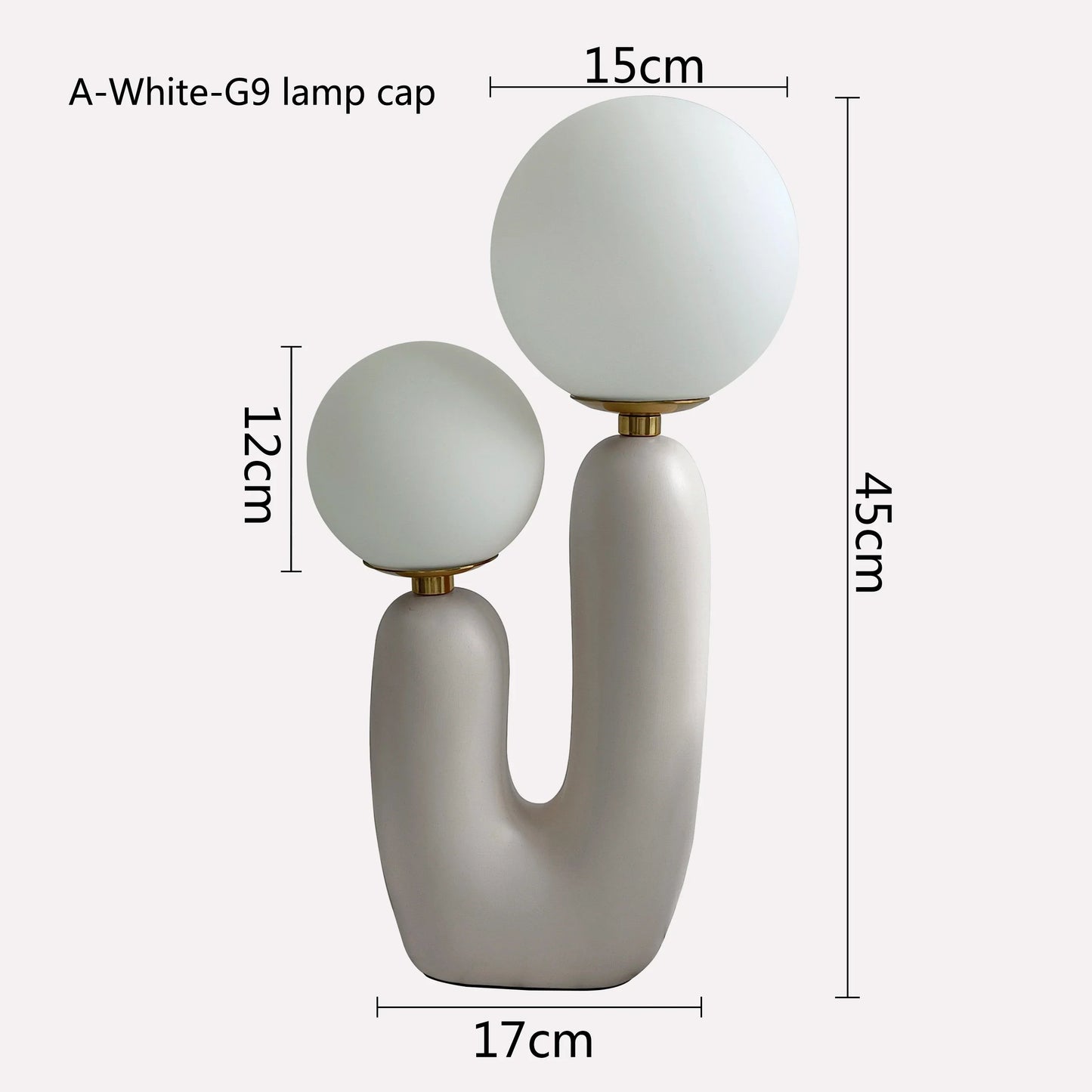 DecorBites™ Double Frosted Glass Ball Table Lamp for Bedroom & Living Room Lighting