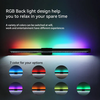 DecorBites™ LED Monitor Bar Light for Dimming PC Screen, Stepless RGB Desk Lamp