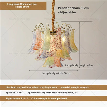 DecorBites™ Crystal Chandelier: French Light Luxury Retro Color Living Room Villa Dining Room Lamps