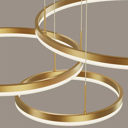 Lámpara colgante DecorBites™ Gold Ring, lámpara de techo LED circular de acrílico