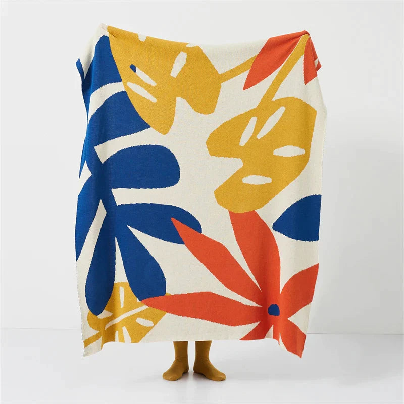 Cotton Leaf Jacquard Blanket