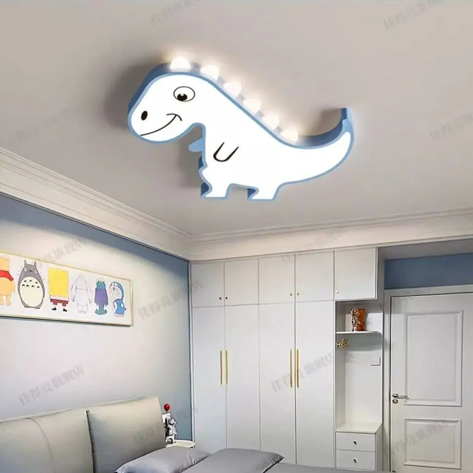 DecorBites™ Kids Bedroom Ceiling Lamp Full Spectrum Eye Protection Cream Wind Airplane Theme