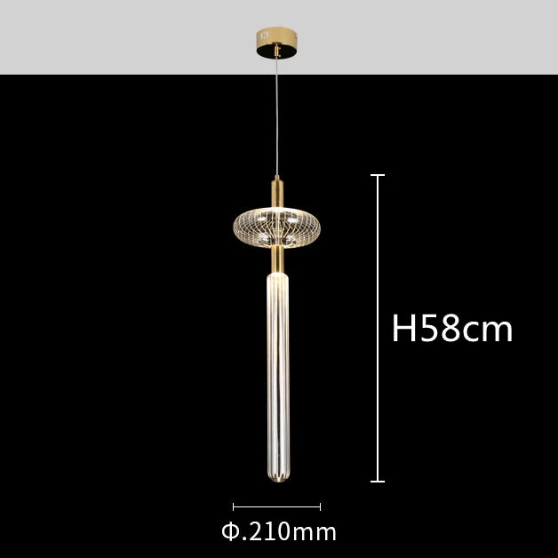 DecorBites™ Glass Tubes LED Chandelier: Modern Luxury for Living Room, Bedroom, Hotel & Aisle