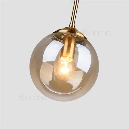 DecorBites™ Glass Ball Pendant Lights - 15cm Modern Gold Hanging Lamps for Home Decor