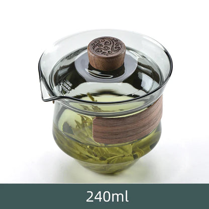 DecorBites™ Glass Tureen Teapot Cover Bowl Puer Oolong Kung Fu Tea Set