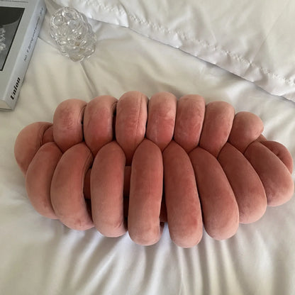 DecorBites™ Knot Plush Christmas Green Throw Pillow for Aesthetic Home Decor