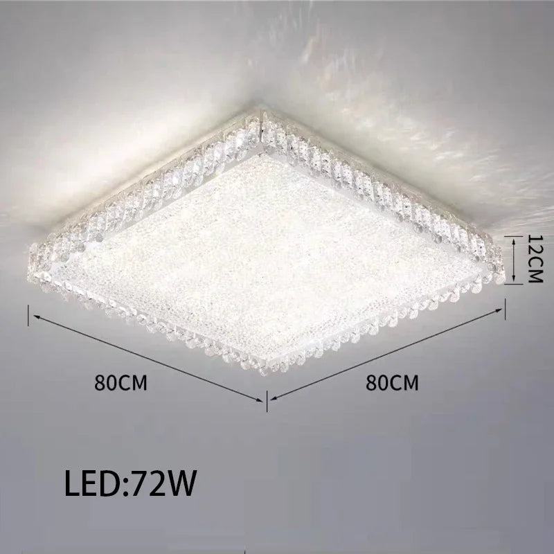 DecorBites™ Crystal LED Ceiling Chandelier: Modern Dimmable Lighting Fixture for Stylish Home Decor