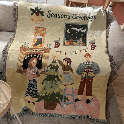 DecorBites™ Christmas Tree Knitted Throw Blanket