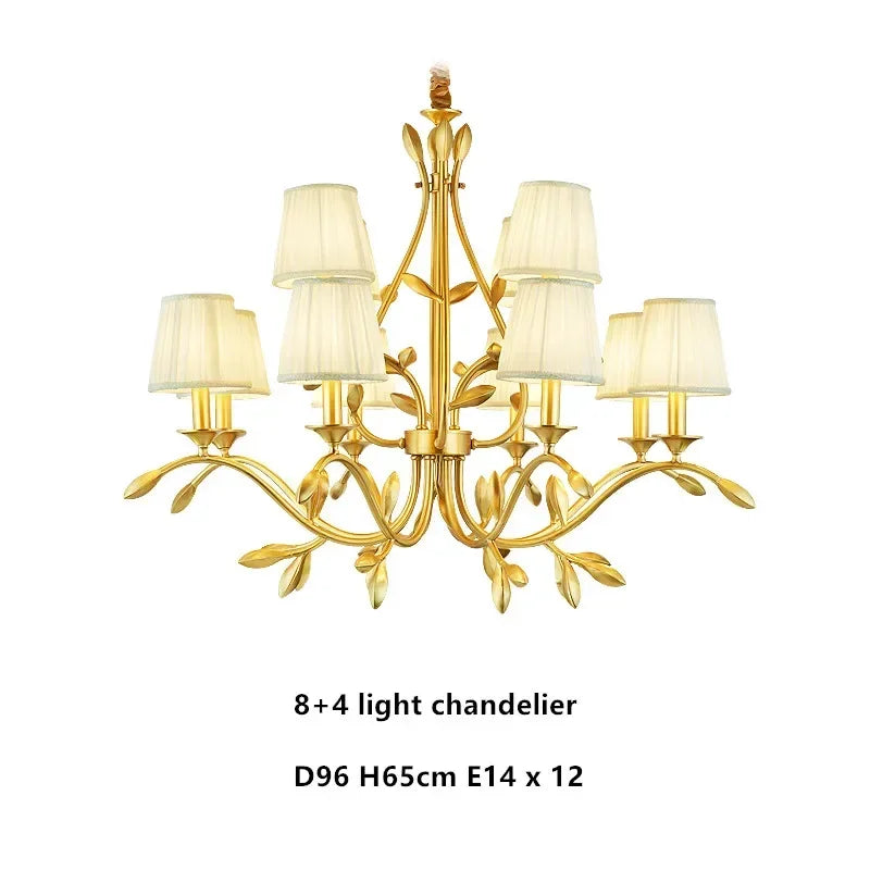 Gold Copper Fabric Chandelier