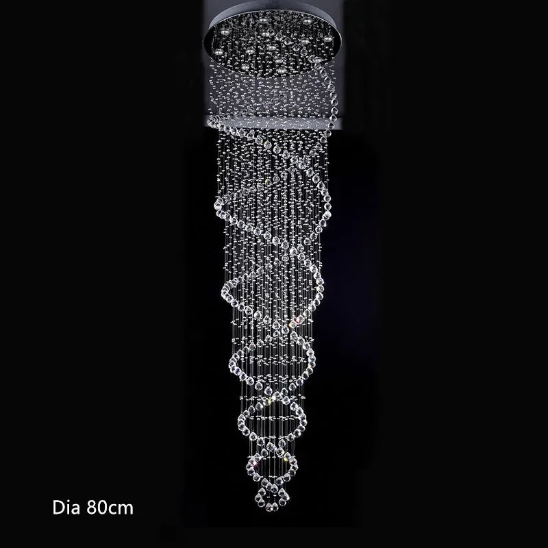 DecorBites™ Crystal Staircase Chandelier: Luxury LED Lighting for Hotel Villa Bedroom Ceiling Lamp
