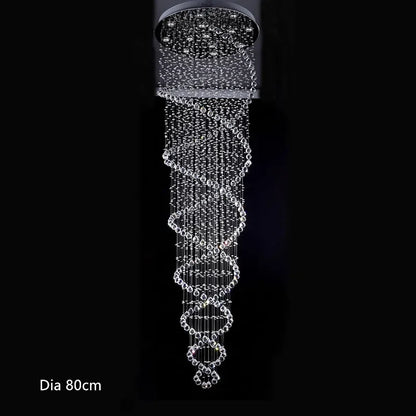 DecorBites™ Crystal Staircase Chandelier: Luxury LED Lighting for Hotel Villa Bedroom Ceiling Lamp