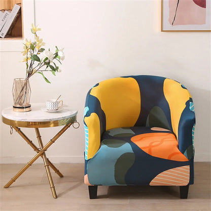 Decobites Printed Tub Chair Cover - Armchair Slipcover for Club Sofa