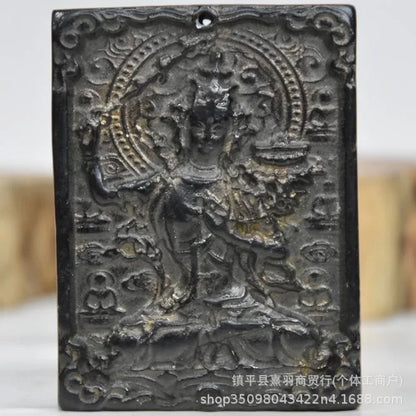 DecorBites™ Black Iron Meteorite Sun God Statue - Hongshan Culture Archaize Sculpture