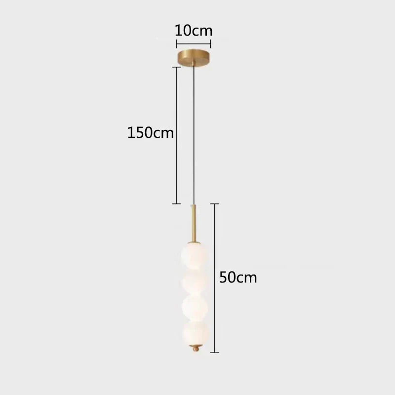 Lámpara colgante DecorBites™ LED de cristal blanco perlado para decoración de cocina o bar - Lámpara colgante de burbujas