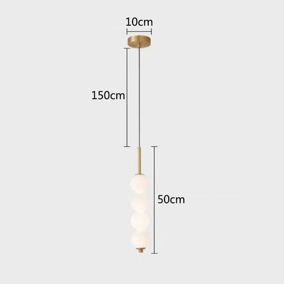 Lámpara colgante DecorBites™ LED de cristal blanco perlado para decoración de cocina o bar - Lámpara colgante de burbujas