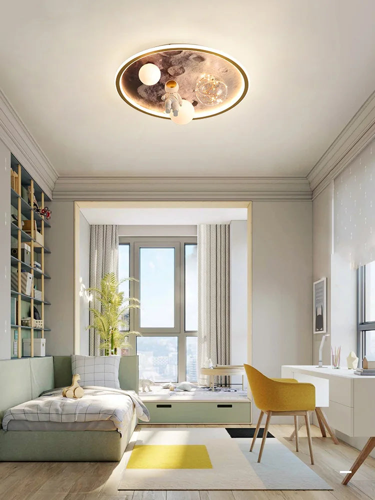 DecorBites™ Cartoon Astronaut LED Ceiling Lamp for Kids Room Eye Protection Lighting