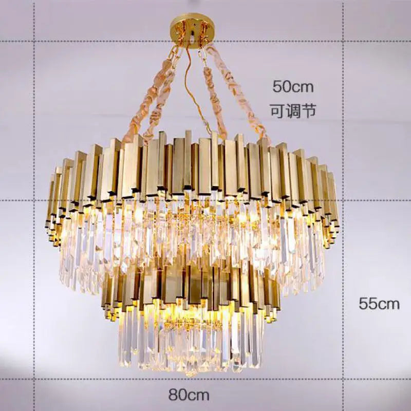 DecorBites™ Crystal Chandelier: Elegant Villa Pendant Lights for Living Room and Bedroom