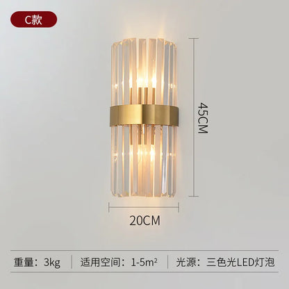 DecorBites™ Crystal Wall Lamp: Modern Luxury for Living Room, Bedroom, and Aisle