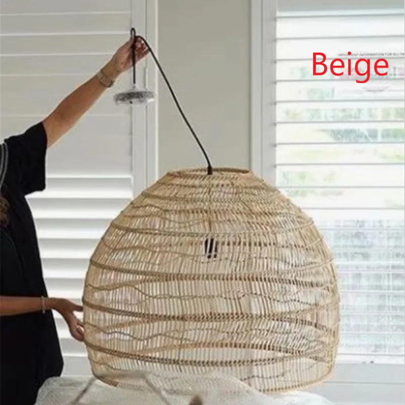 DecorBites™ Elegant Rattan Wave Pendant Light for Modern Rustic Home Decor