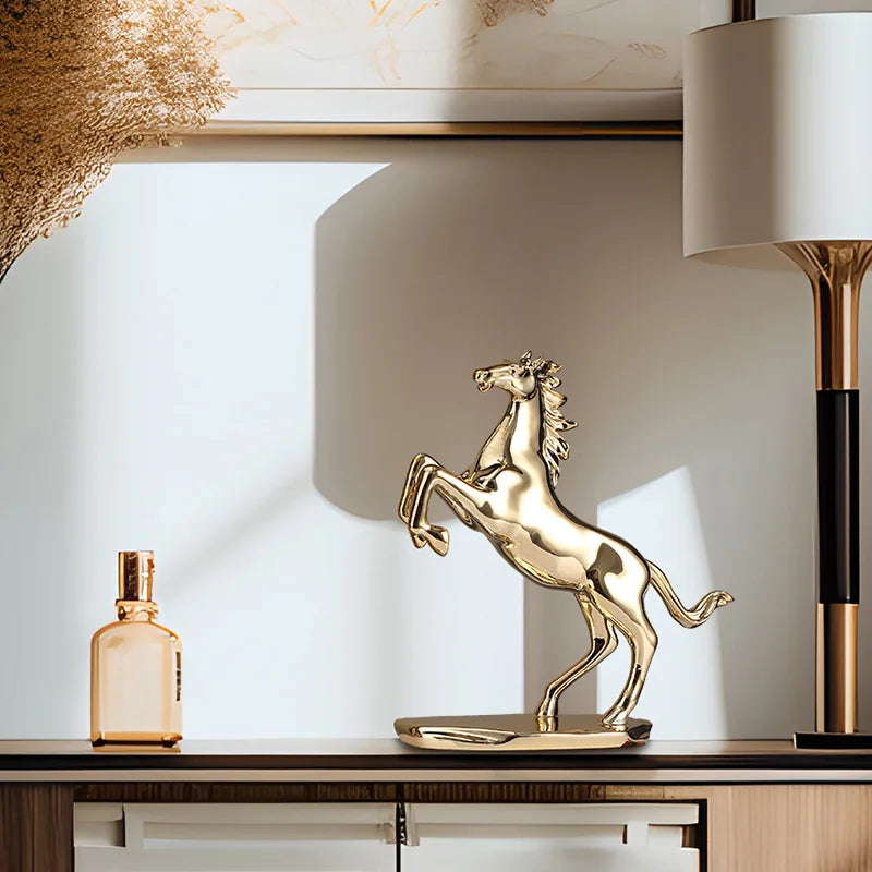 ديكوربيتس™ - منحوتة ديكور منزلي مصنوعة من الراتنج على شكل حصان محظوظ