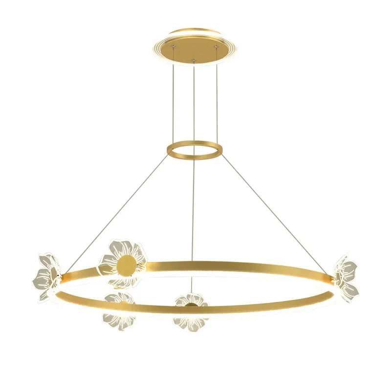 DecorBites™ Gold Butterfly Crystal Chandelier Pendant Light for Elegant Living Room & Restaurant Decoration