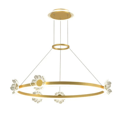 DecorBites™ Gold Butterfly Crystal Chandelier Pendant Light for Elegant Living Room & Restaurant Decoration