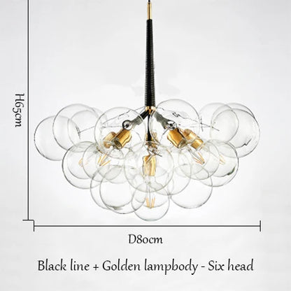 DecorBites™ Bubble Chandelier: High Quality LED Lighting for Bedroom and Lounge