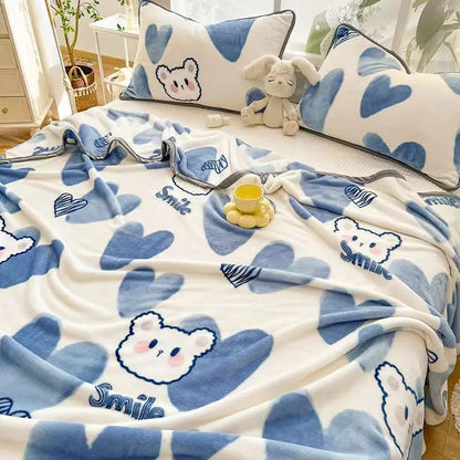 DecorBites™ Cozy Checkered Fleece Blanket for All Seasons