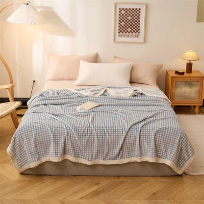 DecorBites™ Japanese Milk Velvet Blanket: Soft, Thick, and Cozy for All Seasons