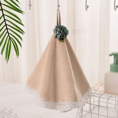 DecorBites™ Lace Dress Baby Hand Towel: Soft, Absorbent, and Cute for Kitchen & Bathroom