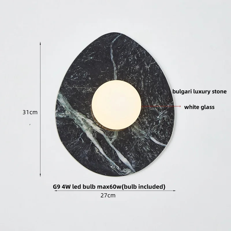 DecorBites™ LED Wall Lamp Modern Wabi Sabi Stone Mirror Light for Home Decor