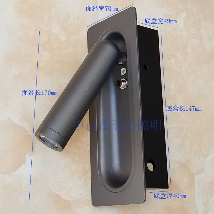 مصباح حائط LED قابل للتعديل بجانب السرير من DecorBites™ لغرف الضيوف في الفنادق الحديثة